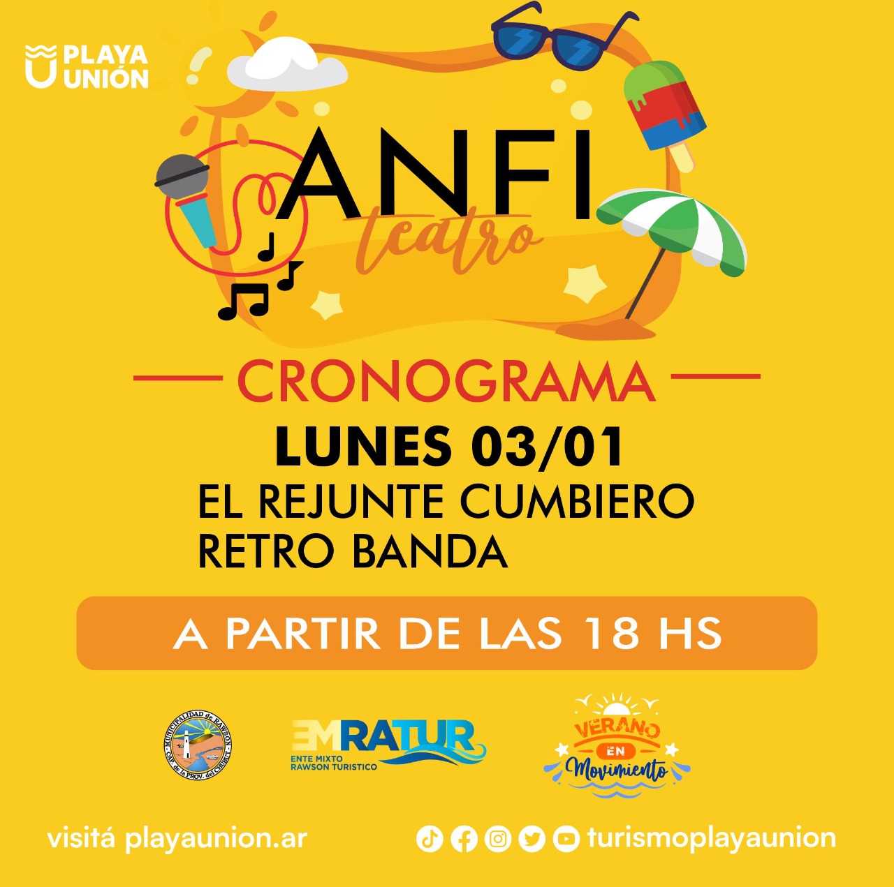 Este domingo 2 de enero comienzan las actividades culturales en Playa Unión 