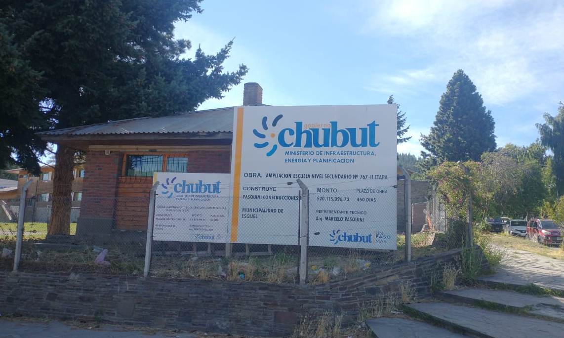 El Gobierno Provincial trabaja en la ampliación de la Escuela N° 767 de Esquel