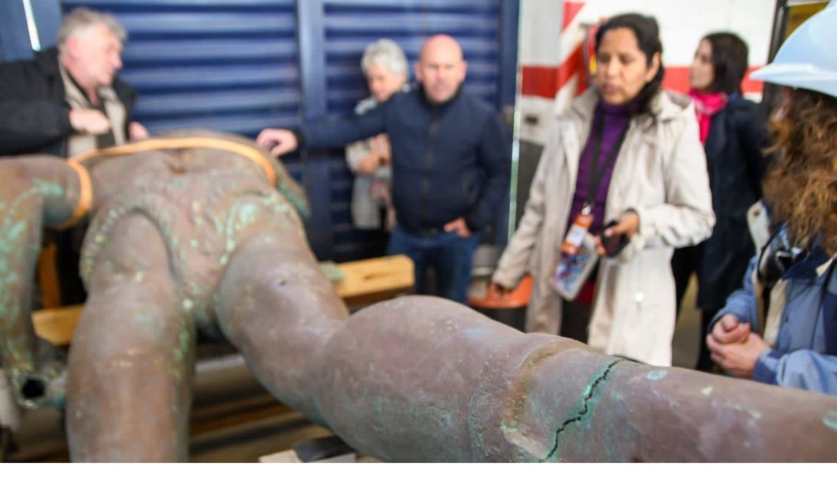 Ultiman detalles para la restauración final del Monumento “El Tehuelche”