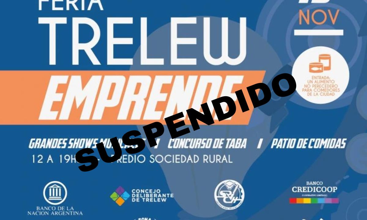 Por pronóstico de lluvia se reprograma la Feria «Trelew Emprende»