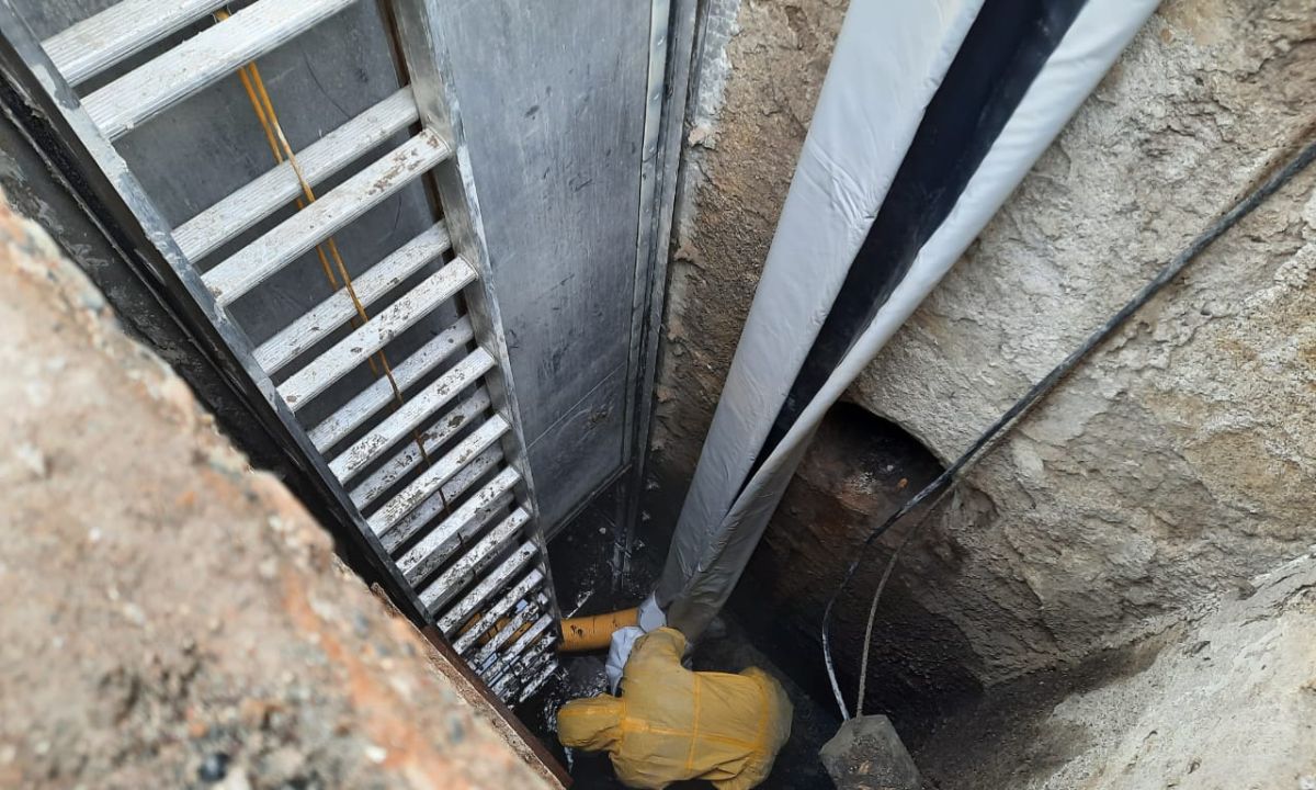 Se demora la obra cloacal en la esquina de Cannito y Vucetich de Rawson