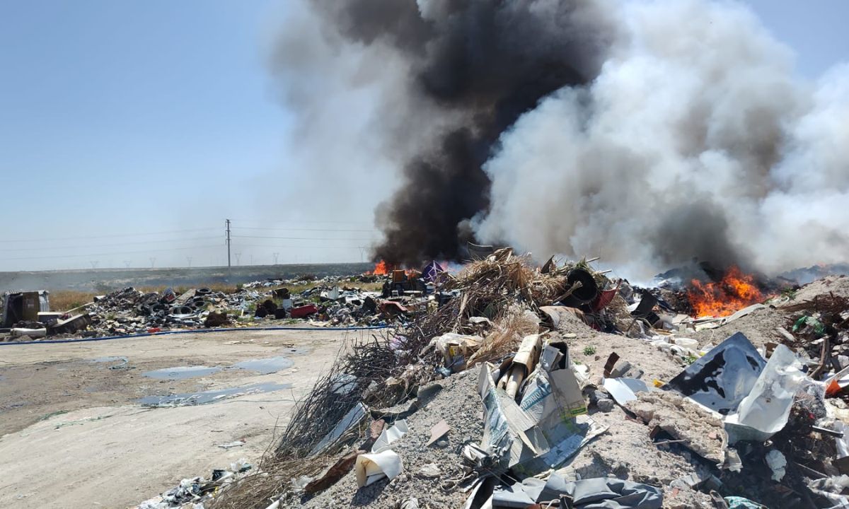 Incendio en el basural de Puerto Madryn