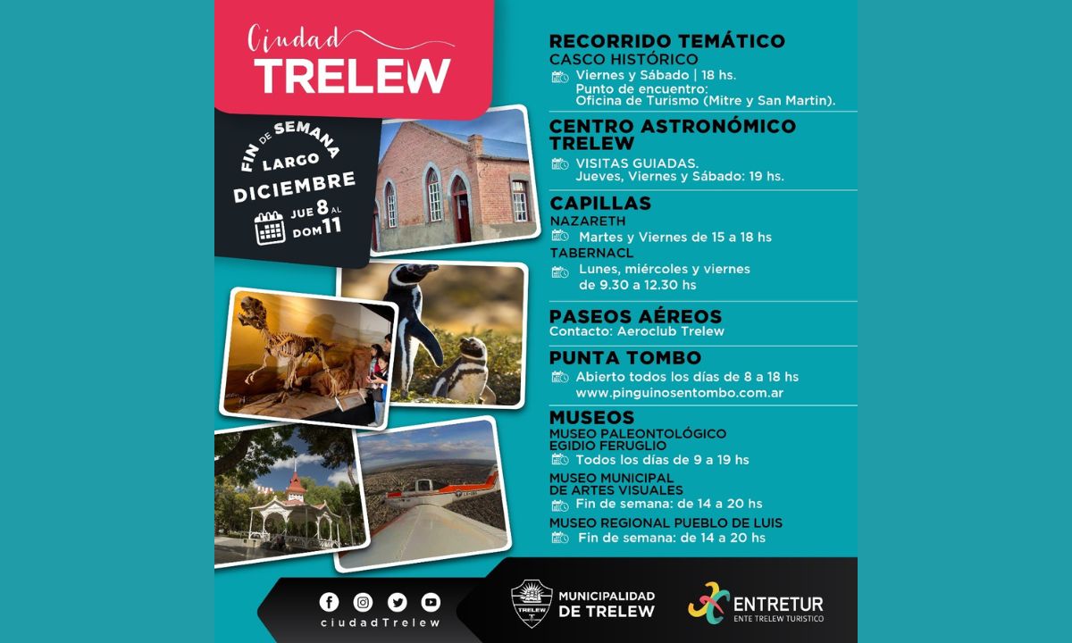 Variedad de propuestas turísticas durante el fin de semana largo