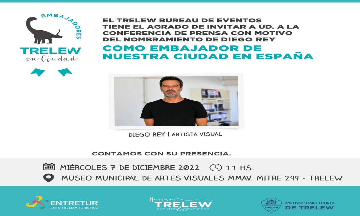 Diego Rey se suma como embajador turístico para promocionar a Trelew