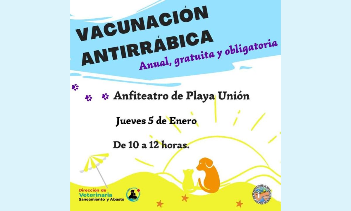 Comienza en Playa Unión la campaña de vacunación antirrábica para mascotas