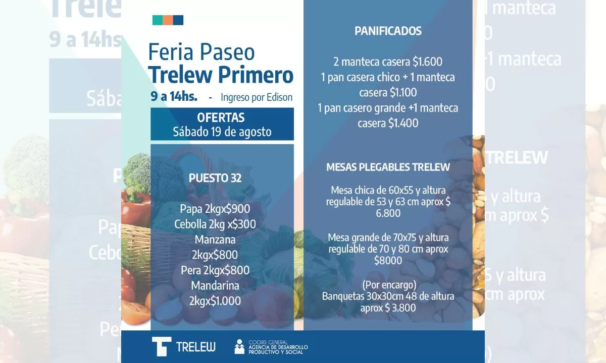 La Feria Trelew Primero renueva sus ofertas con productos a precios accesibles