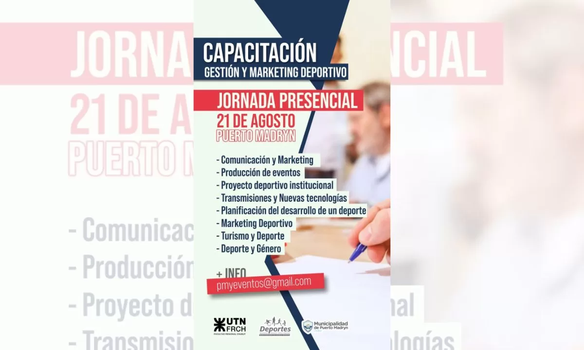 Invitan a la séptima y última jornada de capacitación de gestión y marketing deportivo