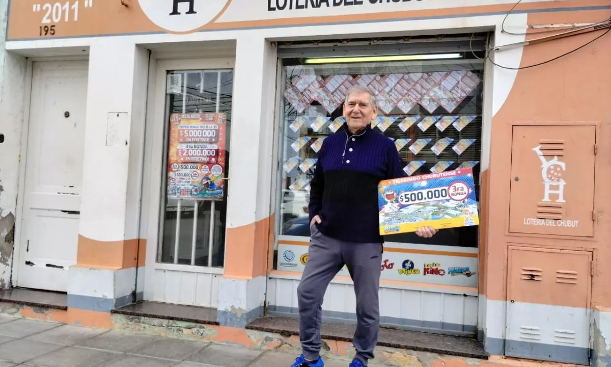 Lotería del Chubut premió a un jubilado con 500 mil pesos