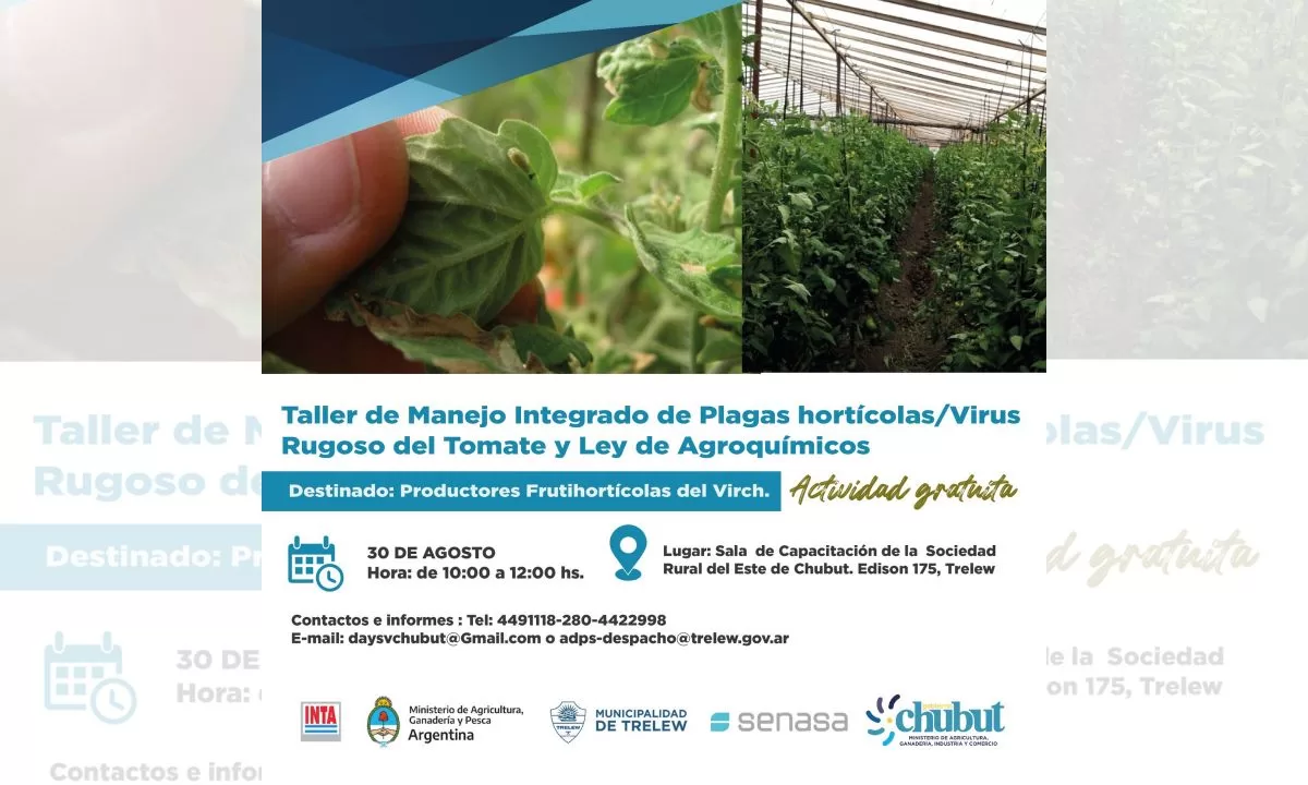Trelew: Se realizará taller sobre manejo integrado de plagas hortícolas y la Ley de Agroquímicos