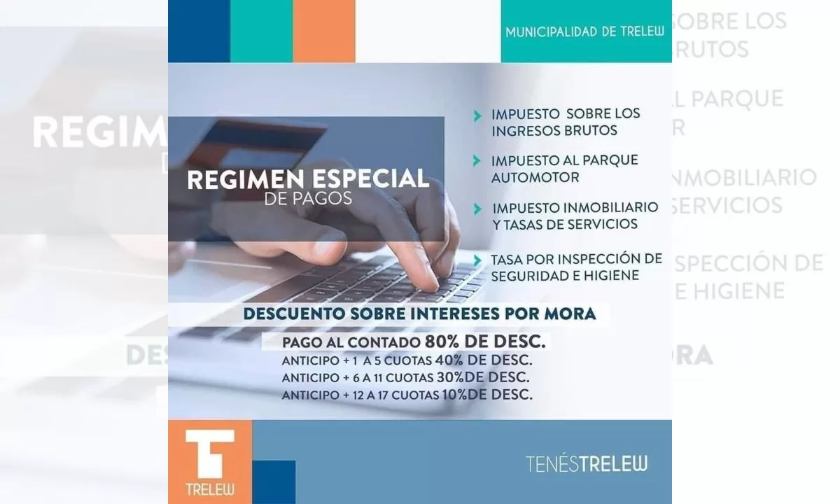 El municipio de Trelew continúa con el régimen especial de descuentos impositivos