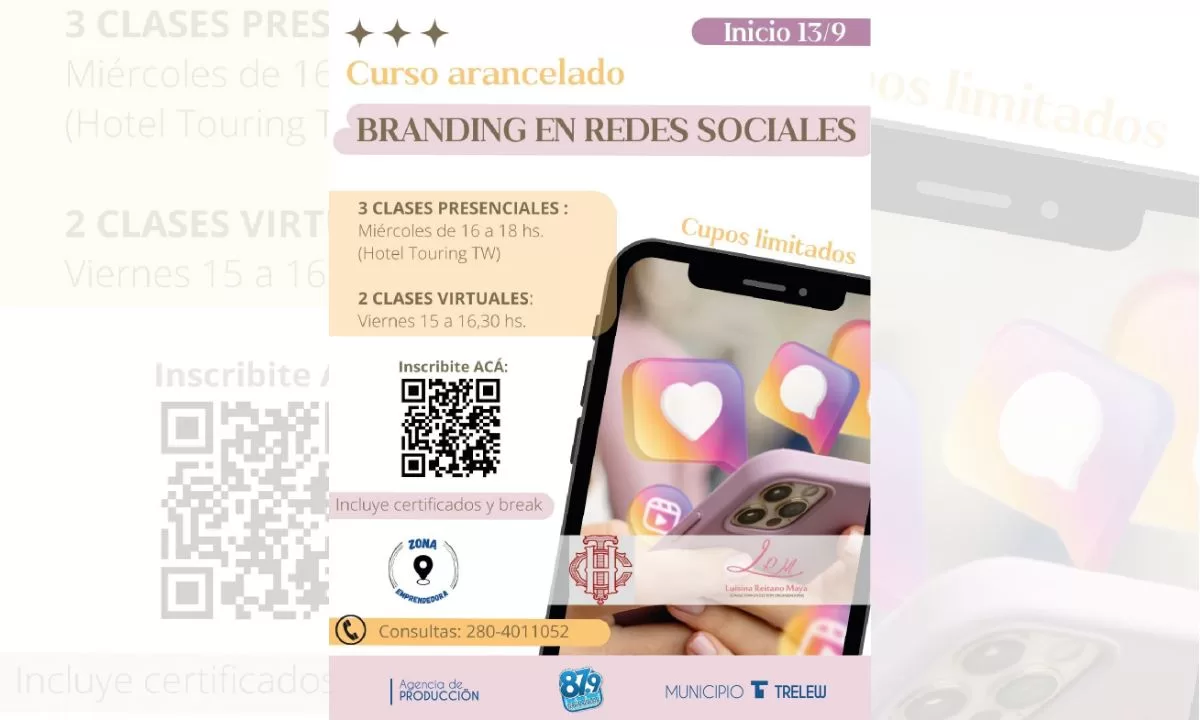 Trelew: Siguen abiertas las inscripciones para curso de Branding en Redes Sociales 