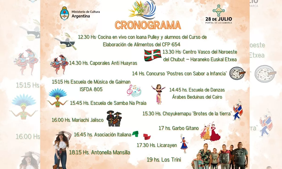 Se viene el 1° Festival del Inmigrante Valletano a 28 de Julio 