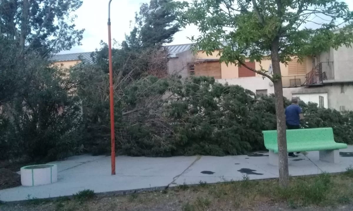 El temporal de viento dejó sin energía a la mitad de Trelew
