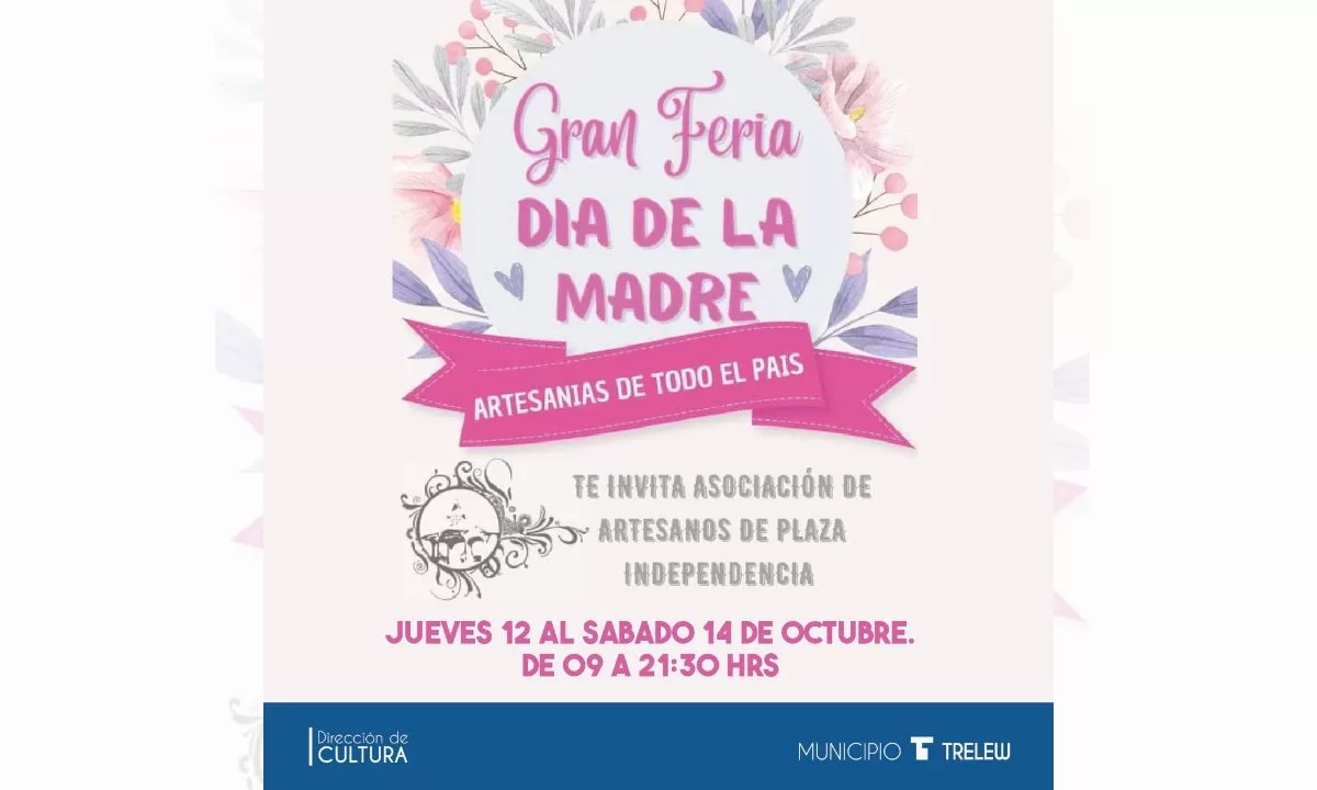 Este jueves comienza el 23° Encuentro de Artesanos por el Día de la Madre