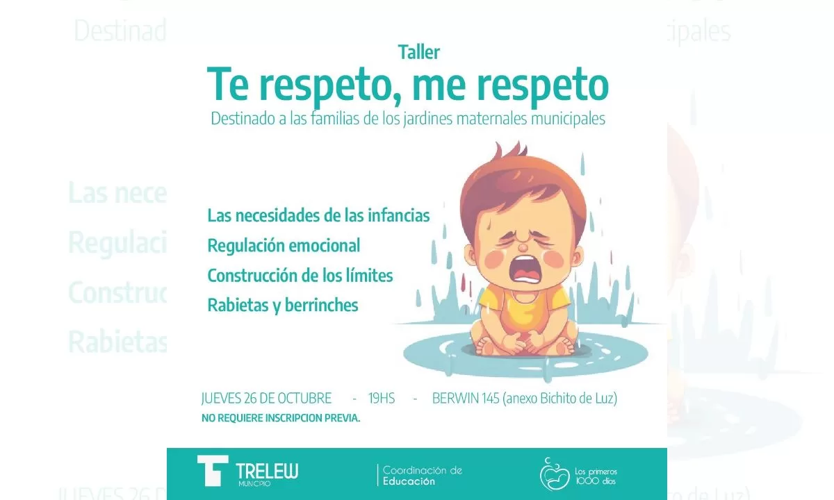 El Municipio de Trelew brindará un taller para las familias de los jardines maternales