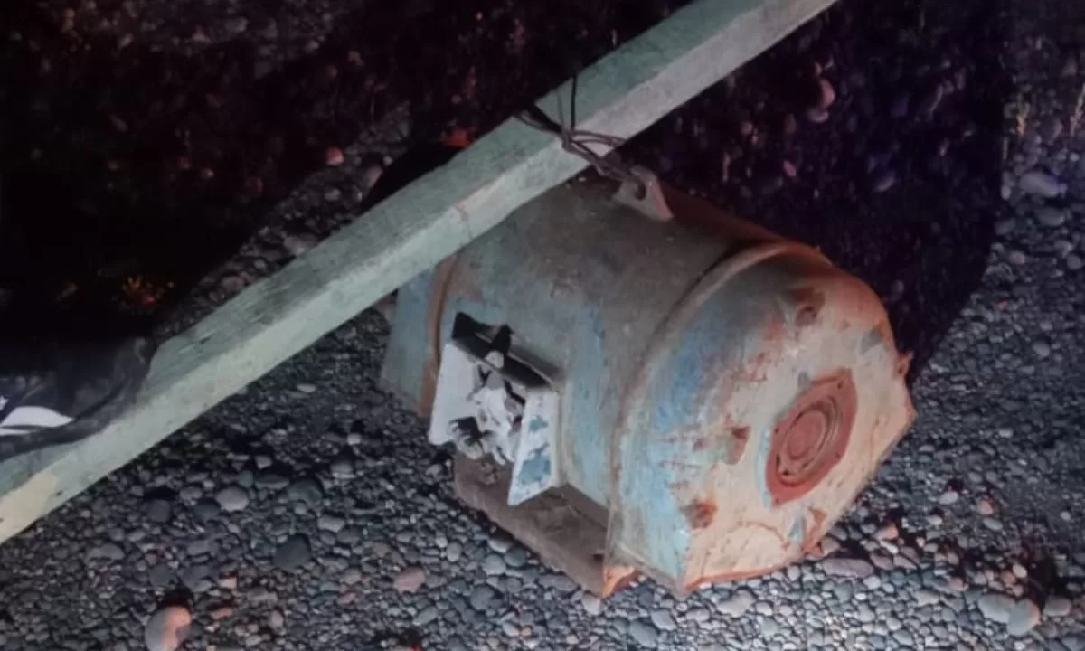 Encontraron un motor eléctrico abandonado en zona rural