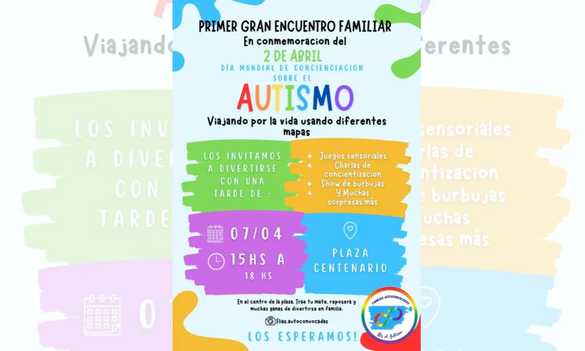 Invitan a un encuentro de familias en conmemoración al día del autismo