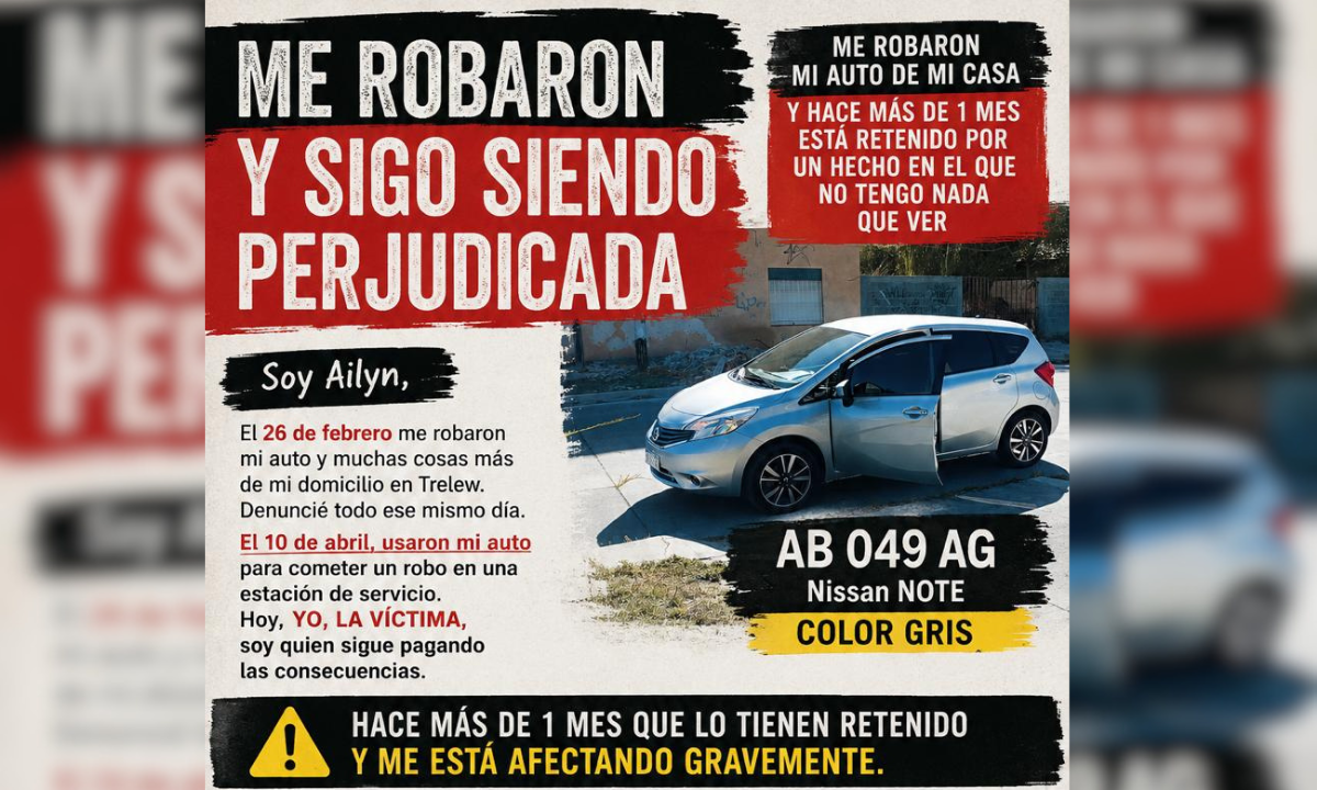 Damnificada por un robo pide que le devuelvan su vehículo secuestrado por la Justicia desde hace un mes