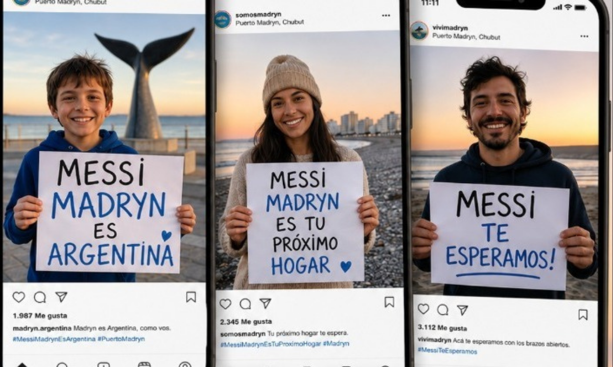 Puerto Madryn lanzó una campaña para invitar a Messi a la ciudad