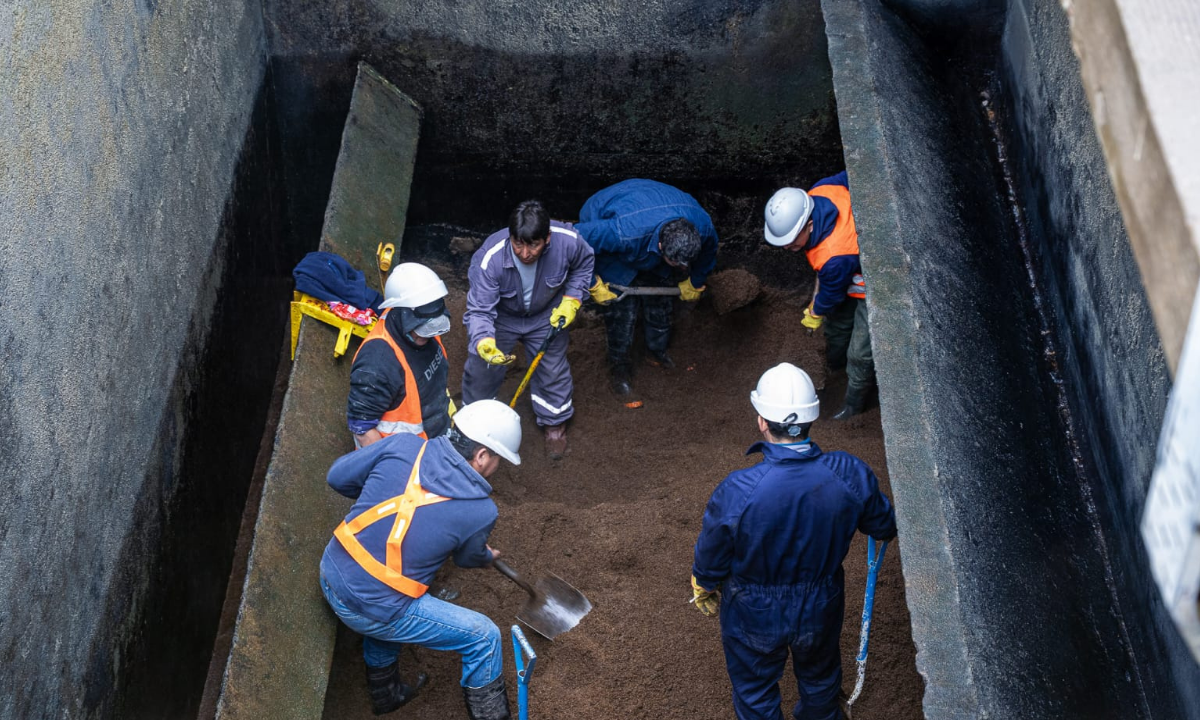 La Cooperativa de Rawson realiza trabajos de acondicionamiento en la Planta Potabilizadora