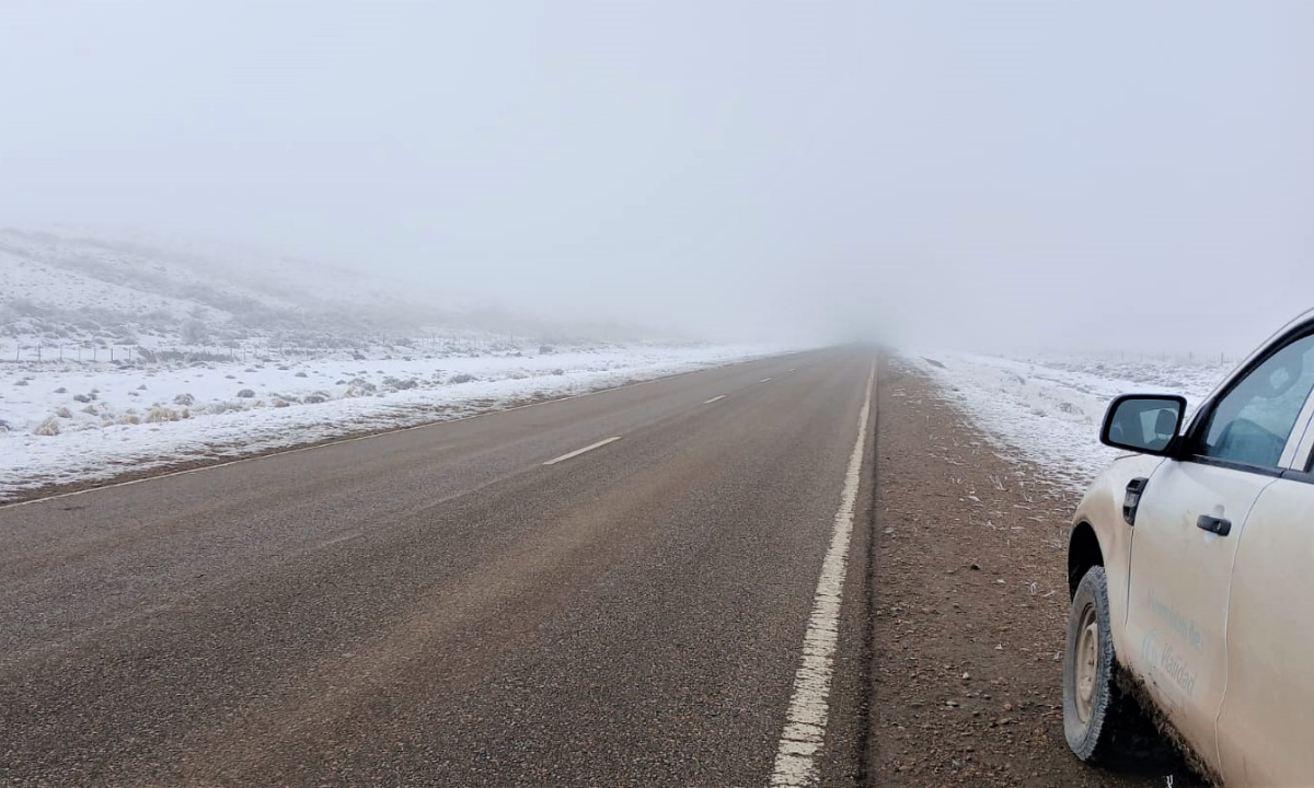 Precaución en las rutas de Chubut por hielo, neblina y nieve en distintos sectores de la provincia