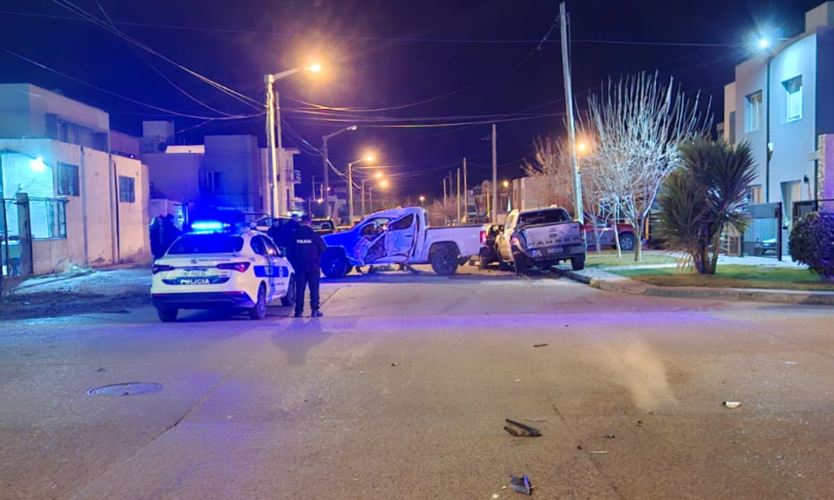 Choque y vuelco tras una persecución policial en Trelew