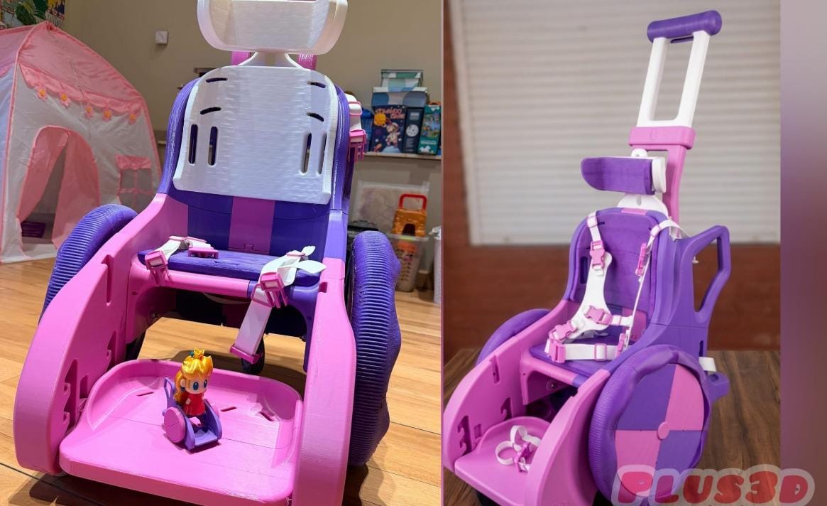 Con una impresora 3D fabricó una silla ortopédica para una niña de Puerto Madryn y busca que más familias accedan al proyecto