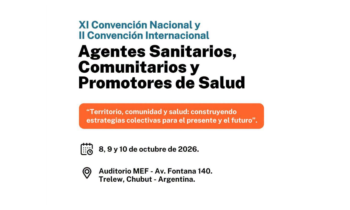 Trelew recibirá a más de 500 agentes sanitarios en una convención nacional e internacional
